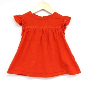  baby Gap shoulder frill short sleeves cut and sewn switch tunic tops for girl 110 size orange Kids child clothes babyGap