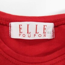 エル プポン 肩ボタン 半袖Tシャツ ロゴプリント ハート カットソー 女の子用 80サイズ 赤 ベビー 子供服 ELLE POUPON_画像3