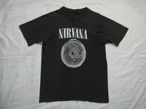 ☆ 90s ビンテージ NIRVANA ニルヴァーナ Vestibule サークル Tシャツ 黒 ☆USA古着 GIANT BY TULTEX TEE JAYS カート・コバーン SLIVER