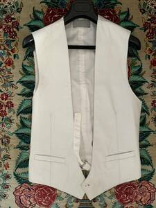 1円～極レア 美品 エディスリマン Dior Hommeディオールオム レザー ベスト 乳白色 ジャケット以上の存在感!　貴重の46サイズ