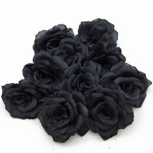  искусственный цветок роза цветок только 8 см 10 шт ( черный )