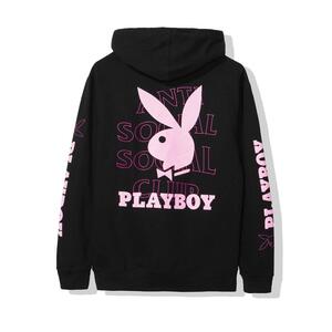 L ASSC PLAYBOY BLACK HOODIE アンチ ソーシャル ソーシャル クラブ プレイボーイ パーカー ANTI SOCIAL SOCIAL CLUB