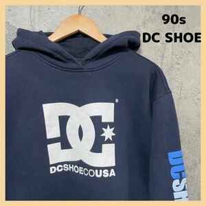 90s DC SHOE ディーシーシュー スウェットパーカー トレーナー 両袖プリント ストリート スケボー ビッグロゴ ヴィンテージ 玉FL1668