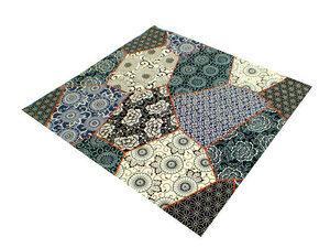  free shipping [ new goods ] made in Japan .. stamp zabuton cover [ peace pattern . angle ] 1 sheets 