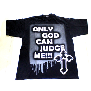 超希少★USA製 2PAC Tupac Only God Can Judge Me ビンテージ ラップ HIPHOP Tシャツ US-XLサイズ 洗濯済みの画像1