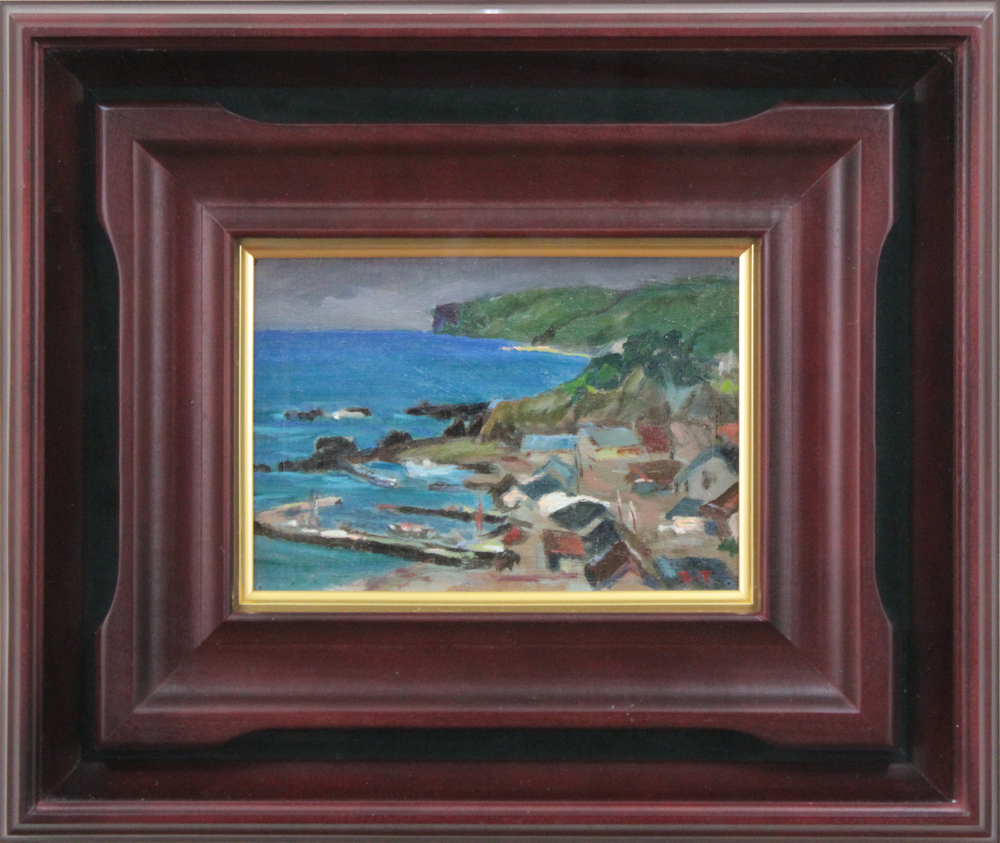 لوحة زيتية لشاطئ توماري لريكيزو تاكادا (مؤطرة), تلوين, طلاء زيتي, لوحات حيوانات