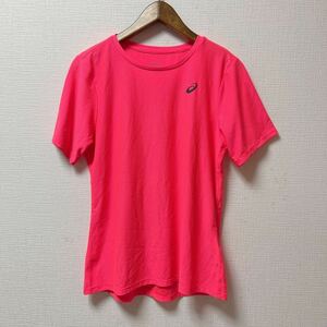 asics Asics short sleeves T-shirt training wear lady's L size pink polyester 