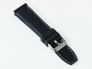 アウトドア スポーツ ファッション 腕時計 交換用 シリコン製 ブラック バンド ベルト 22MM#ホワイト