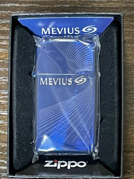 zippo MEVIUS Blue Armor Case 限定品 メビウス 2019年製 前面刻印 アーマー デットストック スリム ブルー 特殊加工品 ケース 保証書