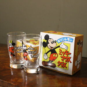  Showa Retro Novelty не продается Disney Mickey Mouse & Minnie Mouse 2 коробка 4 шт. комплект KIRIN лимон pe Agras подлинная вещь 