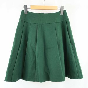 Techichi テチチ ウール ストレッチ プリーツ フレア スカート 日本製 M グリーン 緑 レディース KB1805-271