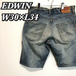 EDWIN W30×L34 エドウィン　デニムハーフパンツ　ショートパンツ