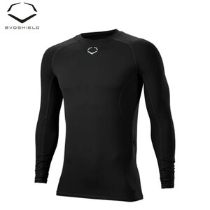 【送料無料】【USA物】Evoshield エボシールド COOLING LONG SLEEVE 野球 インナー長袖 ブラック サイズL wiwb6014201blackl