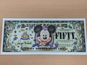 #1745 ディズニー ダラー DISNEY DOLLARS 50ドル 50周年記念紙幣 ミッキーマウス