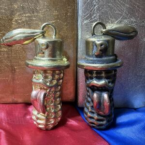 2 piece set brass key holder peanut brass Vintage American Casual charm 