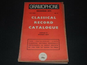 h7■GRAMOPHONE　CLASSICAL　RECORD　CATALOGUE/1973年