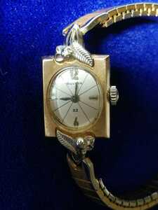  Broba BULOVA hand winding lady's wristwatch diamond 