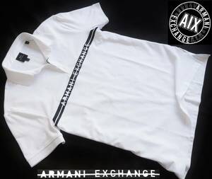  new goods * Armani * large size * white polo-shirt * black double line Logo * knitted shirt white black XXL*ARMANI*651