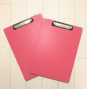  clipboard A4-E 2 point set vertical A4 size PINK pink FL-102CP 82-554