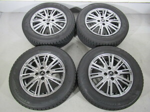  激安即決！アルミホイールスタッドレスタイヤ中古4本セット Fang 15インチ 5.5J ET42 4H/PCD100+185/65R15 ティーダ ノート フリード等 