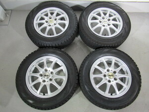 【良品】中古スタッドレスタイヤアルミ4本 15インチ 6J ET53 5H PCD 114.3 + 195/65R15 NOAH VOXY ステップワゴン プレマシー エスクァイア