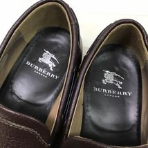 中古 美品 BURBERRY バーバリービジネスシューズ スリッポン 25cm ブラウン ローファー_画像5