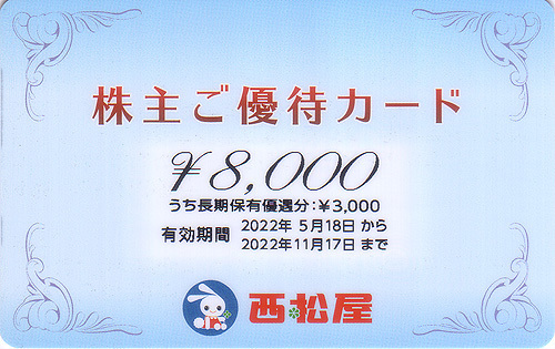 アウトレット割引品 西松屋株主優待カード16000円分(8000円×2枚セット) ショッピング