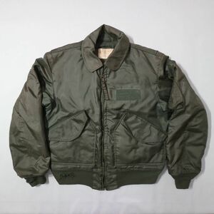 70年代 米軍実物 USAF CWU-45/P フライトジャケット ミリタリー アメリカ軍 米軍 空軍 カーキ (M) 中古 古着 L1187