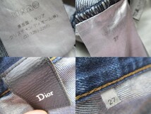 即決 2011SS Dior HOMME ディオールオム 11SS クリス期 汚れ ペンキ ペイント加工 ヒゲ加工 JAKE デニム スリムデニムパンツ スキニー 27_画像10