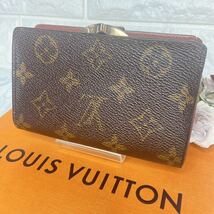 １円～！美品！LOUIS VUITTON ルイヴィトン モノグラム ヴィエノワガマ口２つ折りコンパクト財布_画像2