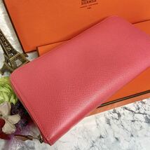 1円スタート！【大人気ローズアザレ】HERMES エルメス アザップ シルクイン ラウンドファスナー_画像8