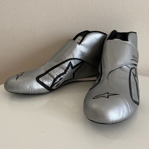 Sale★ 特注カラー☆アルパインスターズ alpinestars SUPERMONO SHOES シルバー レーシングシューズ FIA8856-2018公認モデル 8.5サイズ