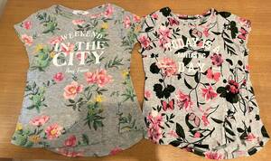 H&M* floral print short sleeves cut and sewn 2 pieces set [1,2 times put on. beautiful goods ]146/152 10-12Y