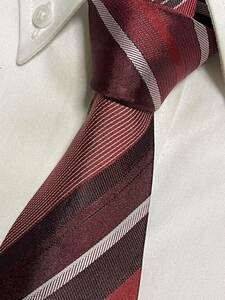  almost unused "ARMANI COLLEZIONI" Armani ko let's .-ni stripe brand necktie 209426