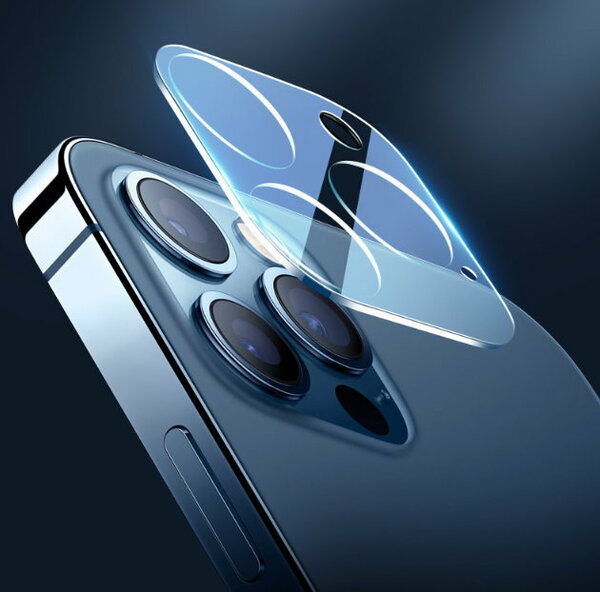 【2枚セット・送料無料】iPhone12ProMAX カメラレンズ　クリアカバー カメラフィルム　カメラ保護　ライト照明回り込み防止付