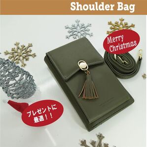 おしゃれ ショルダーバッグ 深いグリーン