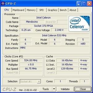 INTEL Celeron 533 MHz PPGA (Socket370) * used normal goods *