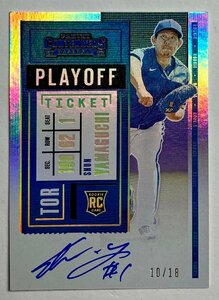 【18枚限定】山口俊直書きルーキーサイン 2020 Panini Contenders Playoff Ticket Ref Auto