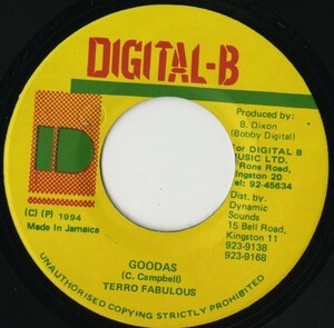 【レゲエ 7インチ】Terro Fabulous - Goodas / Version [Digital-B]