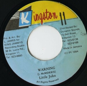 【レゲエ 7インチ】Little John - Warning / Version [Kingston 11 none]