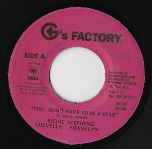 【レゲエ 7インチ】Richie Stevens / Chevelle Franklyn - You Don't Have To Be A Star / You Don't Have To Dub [G's Factory GF004]