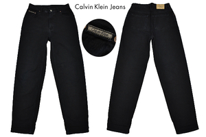 K-3533* beautiful goods *CK Calvin Klein Jeans Calvin Klein * Mexico made black black color Denim pants tapered slim jeans 16 72cm