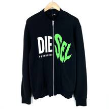 【新品】DIESEL ジップアップ スウェット切替　 XL トレーナー スプリットロゴ ネオンカラー ニット コーディガン ディーゼル_画像1