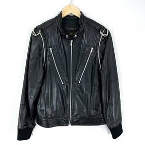 UnderCoverism 07AW Purple期 2 (M) BLACK LEATHER JACKET アンダーカバー レザー ジャケット ライダース UNDER COVERの画像1