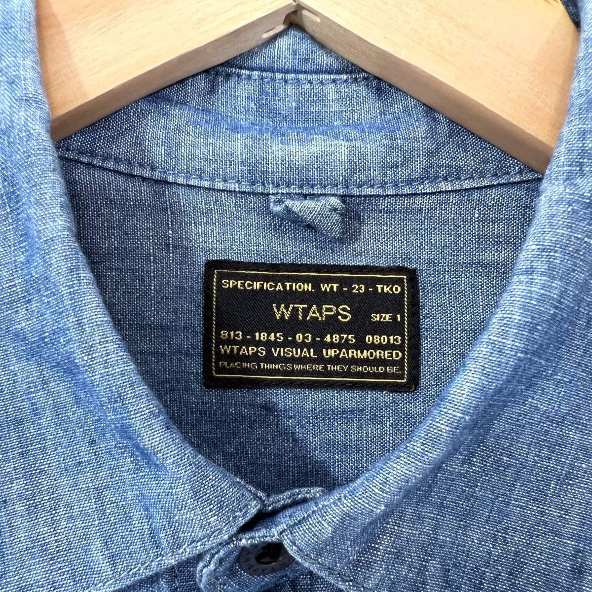 WTAPS chambray デニム シャツ S インディゴ 1 長袖 152GWDT-SHM09 L/S