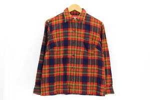 白タグ 70's PENDLETON ウール チェック ネル シャツ 表記16 M程度 タータン 開襟 オープンカラー USA製 ビンテージ ペンドルトン