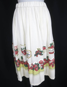 Jane Marple / Strawberry label scarf. decoupage skirt / Jane Marple strawberry strawberry pattern [B49953]
