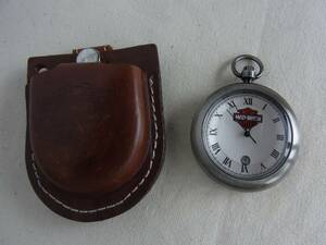 Harley Davidson ハーレーダビッドソン 懐中時計 Pocket Watch★クォーツ デイト★革ケース付★動作品 