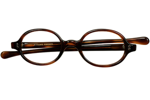 SIMPLE&BASICなCLASSIC DESIGN 絶妙コンパクト個体1960s フランス製 デッド FRAME FRANCE 六角星ヒンジ OVALラウンド 丸眼鏡 size44/20