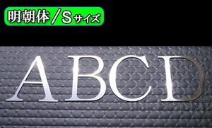 【ステンレス製 磨き仕上！】★切文字パネル/切り抜き文字【1文字】★アルファベット（A～Z）数字（0～9）/大文字・Sサイズ・明朝体